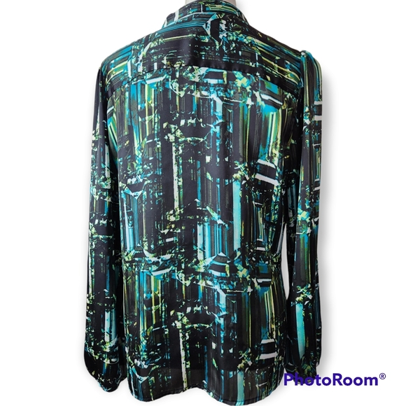 Worthington Green Long Sleeve Blouse size large - Picture 2 of 11